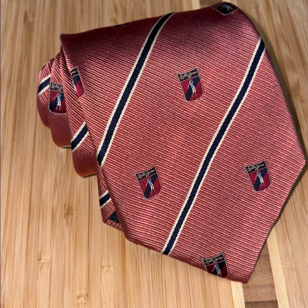 Bobby Jones Neck Tie Pink & White Striped Golf Tie